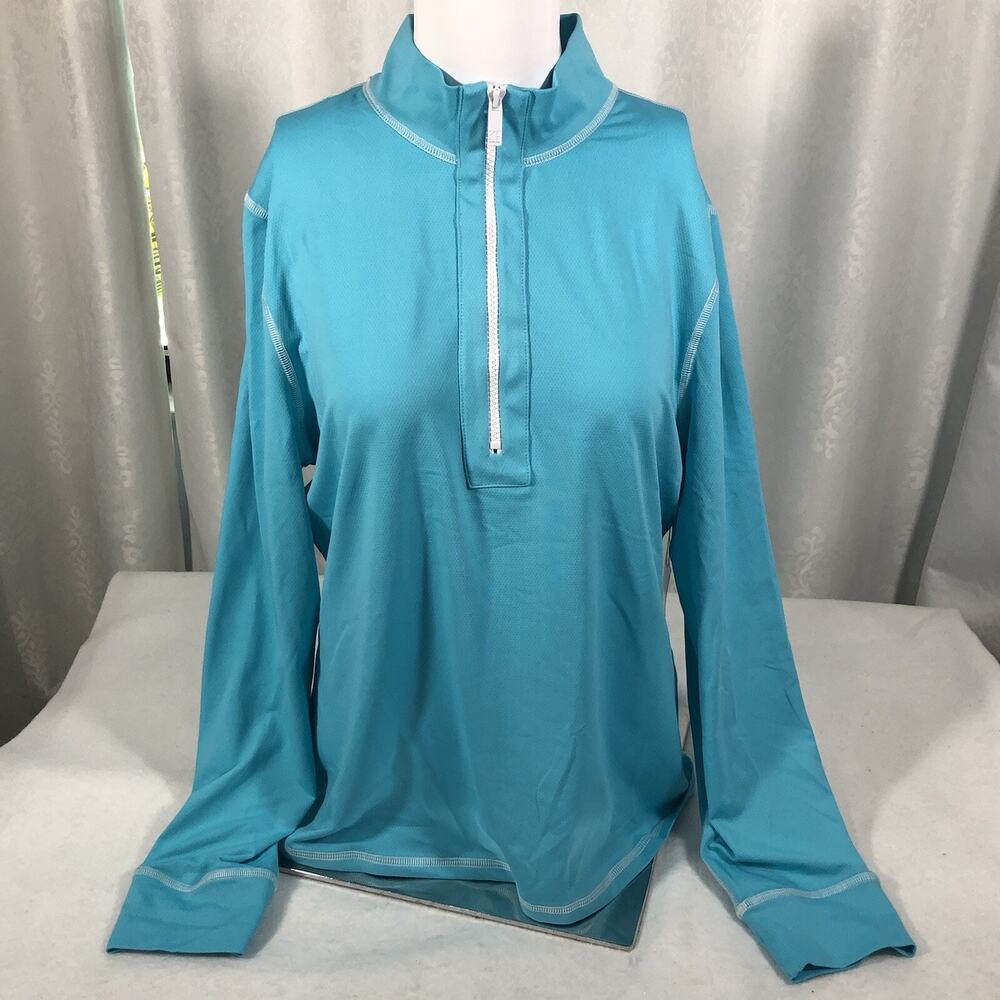Kevan Hall Performance Sweatshirt Women’s XL Turquoise Zip Long Sleeve New